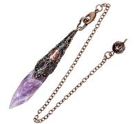 KYEYGWO Facet Amethyst Crystal Pendulum for Dowsing Healing