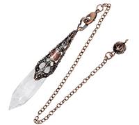 KYEYGWO Facet White Rock Crystal Pendulum for Dowsing Healing