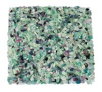 KYEYGWO Fluorite Tumbled Chips Crushed Natural Stone for Decoration, Crystal Quartz Gravel Garden Decorative Stones 1 Pound(460 Gram)