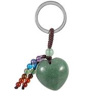 KYEYGWO Green Aventurine Crystal Heart Keychains for Women Men