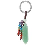 KYEYGWO Green Aventurine Crystal Point Keyring for Men Women
