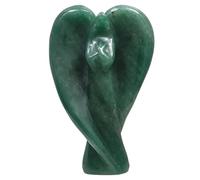 KYEYGWO Green Aventurine Crystal Praying Angel Figurine Guardian Angel Wings Statue for Home Decor, Blessing Protection Stone Memorial Sympathy Gifts