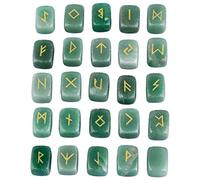KYEYGWO Green Aventurine Witches Runes Set for Divination Meditation