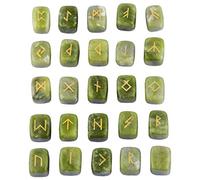 KYEYGWO Green Jade Witches Runes Set for Divination Meditation Healing
