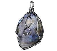 KYEYGWO Handmade Copper Wire Wrapped Labradorite Necklace for Women Men