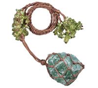 KYEYGWO Handmade Natural Green Fluorite Raw Crystal Necklace for Women Men