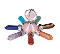 KYEYGWO Healing Crystal Pyramids Energy Pyramids with 7 Chakra Crystal Point Wands for Positive Energy Reiki Balancing Meditation Therapies