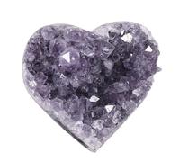 KYEYGWO Heart Shaped Amethyst Crystal Cluster Geode Decorative Rock Raw Crystals and Healing Stones for Home Room Decor, 1.89-3.15 Inch