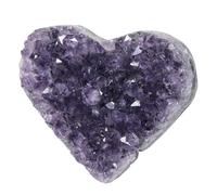 KYEYGWO Heart Shaped Amethyst Crystal Cluster Geode Decorative Rock Raw Crystals and Healing Stones for Home Room Decor, 1.97-3.35 Inch