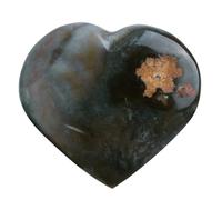 KYEYGWO Natural Agate Puffy Heart Crystals and Healing Stones, Polished Heart Shaped Crystal Palm Worry Stones for Anxiety Stress Relief, 2.95-3.74 Inch