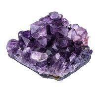 KYEYGWO Natural Amethyst Crystal Cluster Gemstone Specimen for Home Decoration Raw Druzy Geode Quartz Stone Figurine for Reiki Healing Meditation, 150-200g