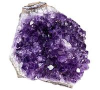 KYEYGWO Natural Amethyst Crystal Cluster Gemstone Specimen for Home Decoration Raw Druzy Geode Quartz Stone Figurine for Reiki Healing Meditation, 600-800g