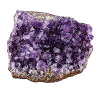KYEYGWO Natural Amethyst Crystal Cluster Gemstone Specimen for Home Decoration Raw Druzy Geode Quartz Stone Figurine for Reiki Healing Meditation, 200-300g