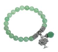 KYEYGWO Natural Crystal Beaded Bracelet with Tree Life Charm | Symbol of Life, Growth & Wisdom, 8mm Beads Healing Crystal Bracelets, Elastic Stretch Design, Daily Wear, Spiritual Gift