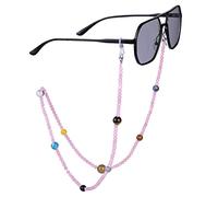 KYEYGWO Natural Crystal Beaded Glasses Chain with 9 Planets Stones | Anti Slip Glasses Retainer Strap, Eyeglass Holders Around Neck, Reading Glasses Chain, Astronomy Themed Gifts for Women Men