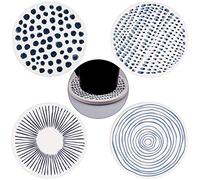 KYEYGWO Natural Diatomite Absorbent Coasters Set of 4, Round Drink Coasters with Cork Backing, Stone for Home Decoration