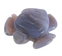 KYEYGWO Natural Geode Agate Small Sea Turtle Figurine for Home Decor