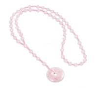 KYEYGWO Natural Healing Crystal Rosary Necklace for Women Men | Donut Necklace for Peace & Good Luck, Hand Knotted Cord, Gemstone Necklace for Meditation, Prayer, Daily Wear, Spiritual Gift