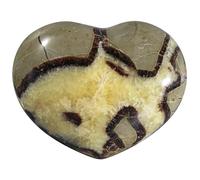 KYEYGWO Natural Septarian Dragon Puffy Heart Crystals and Healing Stones, Polished Heart Shaped Crystal Palm Worry Stones for Anxiety Stress Relief, 2.83-3.86 Inch