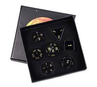 KYEYGWO Obsidian Polyhedral Dice Set for Dungeons and Dragons RPG DND