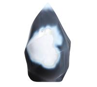 KYEYGWO Orca Agate Crystal Obelisk Tower for Shelf Desk Decor, Flame Shaped Crystals and Healing Stones for Positive Energy 1.10-1.32 LBS