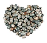 KYEYGWO Piccaso Jasper Large Hole Polished Gemstone Beads for Bracelets, Oval Loose Charms European Bead for Jewelry Making, Pack of 20