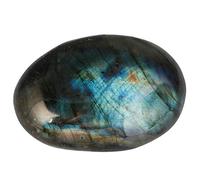 KYEYGWO Polished Labradorite Healing Crystal Palm Stones, Irregular Tumbled Worry Stones for Meditation Treatment Chakra Balancing