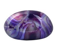 KYEYGWO Polished Purple Agate Healing Crystal Palm Stones, Irregular Tumbled Worry Stones for Meditation Treatment Chakra Balancing