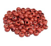 KYEYGWO Red Jasper Large Hole Polished Stone Loose Beads for Jewelry Making, Rondelle Gemstone Beads for European Charm Bracelet, Pack of 20