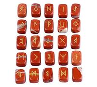 KYEYGWO Red Jasper Witches Runes Set for Divination Meditation Healing