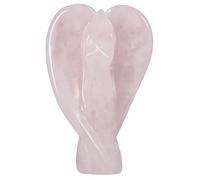 KYEYGWO Rose Quartz Crystal Praying Angel Figurine Guardian Angel Wings Statue for Home Decor, Blessing Protection Stone Memorial Sympathy Gifts