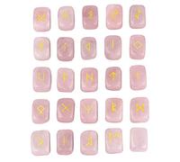 KYEYGWO Rose Quartz Witches Runes Set for Divination Meditation Healing
