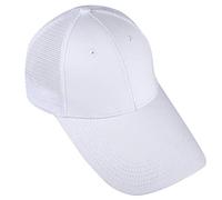 KYEYGWO Unsiex Half Mesh Baseball Cap for Men Women Adjustable Mesh Sun Hat Trucker Hat White