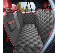 KYG Car Seat Cover With Hammock and Side Protection - Durable Scratch Proof and Waterproof Pet Protector for Cars/Trucks/SUV With Mesh Window - 135 x 148 cm Red & Black
