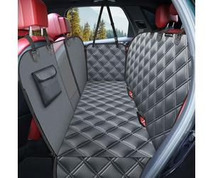 KYG Dog Car Seat Cover Dog Hammock For Car Back Seats With Side Protection And Mesh Visual Window, Durable Scratch Proof And Waterproof Pet Car Seat Cover For Cars/Trucks/Suv 135 X 148 Cm Grey