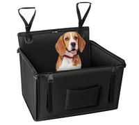 KYG Extra Stable Waterproof Dog Car Seat - Non-Slip, Scratch Proof Booster for Medium Dogs up to 18 KG - With 4 Fastening Straps for Back Seat