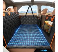 KYG Hard Bottom Dog Hammock for Car, Back Seat Extender, Dog Car Seat Cover for Back Seat Waterproof with Mesh Window and Storage Pocket Tra