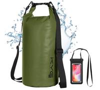 KYG Waterproof Dry Bags, 10L Green, with Waterproof Phone case