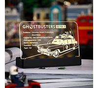 Kyglaring Glowing Clear Acrylic Name Plate with Power Base Designed for 10274 Icons Ghostbusters ECTO-1 Car Building Set Sign Display (Glowing Nameplate)