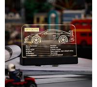 Kyglaring Glowing Clear Acrylic Name Plate with Power Base Designed for Lego Technic Porsche 911 GT3 RS Building Set Sign Display