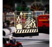 Kyglaring Glowing Clear Acrylic Name Plate with Power Base Universal Warning Sign - Do Not Touch For Use in Any Building Block Model(Glowing Nameplate)
