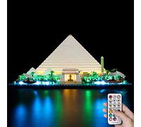 Kyglaring LED Light Kit Compatible with Lego Great Pyramid of Giza 21058 Building Blocks, Upgrade Remote Control Lighting Accessories for Lego 21058 Model Set, Lights Only