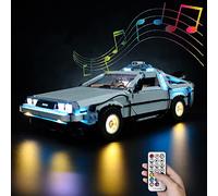Kyglaring LED Light Kit for Back to The Future Time Machine, The Lighting Set Designed for 10300 Car Building Set; Built-in Multiple Light Effect and IR Switch(Standard Remote Sound Version