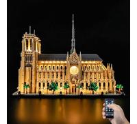 Kyglaring LED Light Kit for Lego Architecture Notre-Dame de Paris Set, Lighting Kit Compatible with 21061 Building Model Set, NO Lego Brick Set (Remote Version)