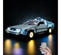 Kyglaring LED Light Kit For Lego Back To The Future Time Machine, The Lighting Set Designed for Lego 10300 Car Building Set; Built-in Multiple Light Effect-No Model(Standard Remote Version