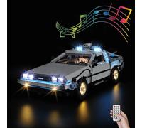 Kyglaring LED Light Kit suitable for Lego Back to the Future Time Machine 10300 Building Block Decorative Lamp Not Include Model RC Sound Version