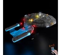 Kyglaring LED Lighting Kit for LEGO 10356 USS Enterprise NCC-1701-D Building Set, Upgraded Remote Control & Adjustable Brightness，Easy Installation(Light Kit Only, Model Not Included)
