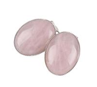 KYINYUECH 1pair Clip On Earring Without Piercing Women Stone Beads Oval Shape Pink Purple Onyx Earring