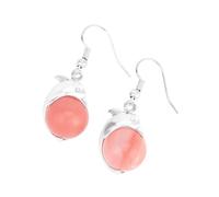 KYINYUECH 1pair Dolphin Earrings Natural Round Stone Dangle Ball Bead Drop Earring