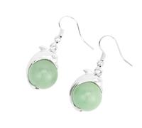 KYINYUECH 1pair Dolphin Earrings Natural Round Stone Dangle Ball Bead Drop Earring
